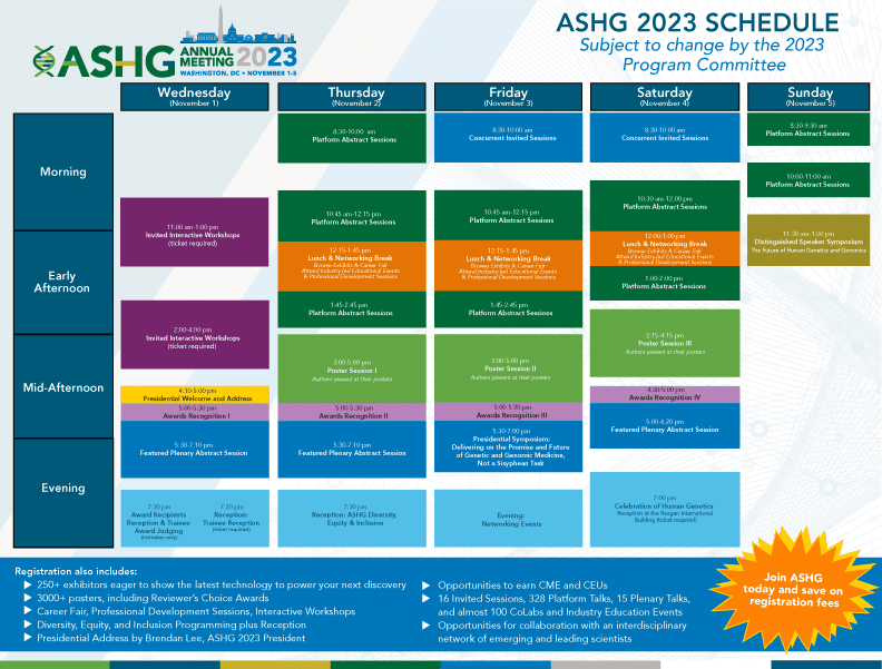 ASHG 2023 Scientific Program and Schedule of Events ASHG