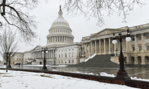 Washington DC in Winter - The United States Capitol in snow