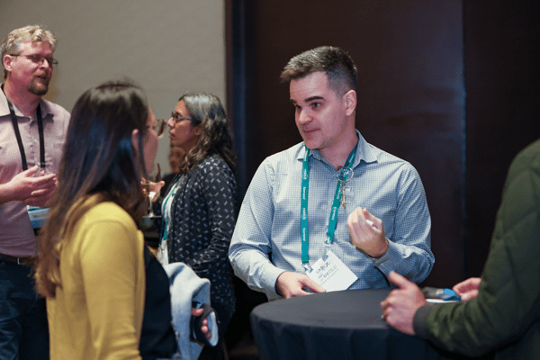 Attendees' at a annual meeting reception